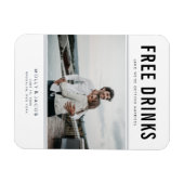 Flexible Free Drinks Photo Wedding Save the Date Magnet (Horizontal)