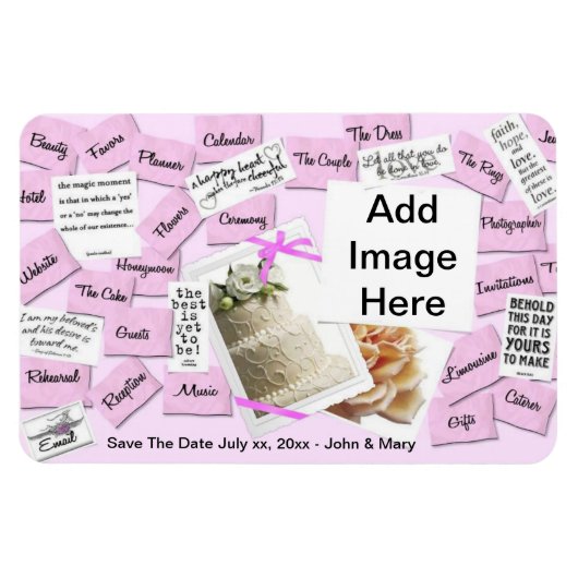 Flexible Fridge Magnet Wedding Enregistrer la date Invitati (Horizontal)