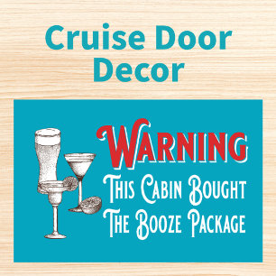 Flexible Funny Blue Booze Cabin Door Cruise Ship Magnet