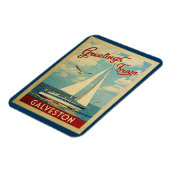Flexible Galveston Magnet Sailboat Vintage voyage Texas (Côté Gauche)