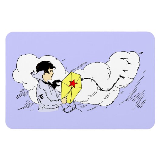 Flexible Garçon Flying Kite Premium Flexi Magnet (Horizontal)