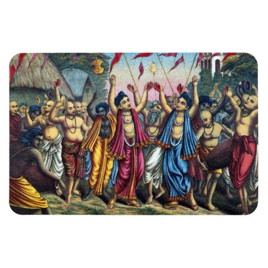 Flexible Gaur Nitai Harinama Sankirtana Magnet (Horizontal)