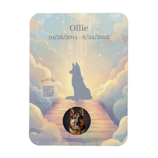 Flexible German Shepherd Rainbow Bridge Magnet (Vertical)