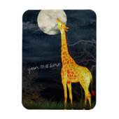 Flexible Giraffe et Lune | Magnet photo personnalisé (Vertical)