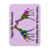 Flexible Giraffe Luv 10e Anniversaire Magnet (Vertical)