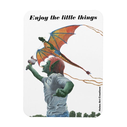 Flexible Goblin Flying Dragon Kite Refrigerator Magnet (Vertical)