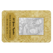 Flexible Gold Damask 50th Anniversary Photo Magnet (Horizontal)