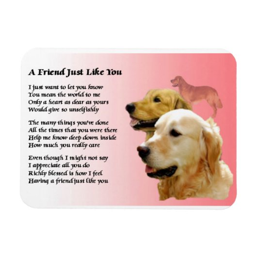 Flexible Golden Retriever Friend Poem Magnet (Horizontal)
