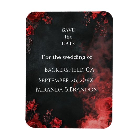 Flexible Gothic Romance Floral Save the Date Magnet (Vertical)