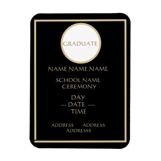 FLEXIBLE GRADUATION INSERT INVITE MAGNET (Vertical)