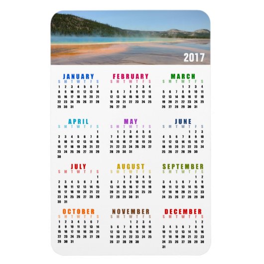 Flexible Grand Printemps Prismatique 2017 Calendrier Magnet (Vertical)