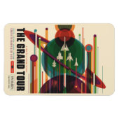 Flexible Grand Tour - Retro NASA Travel Poster Magnet (Horizontal)