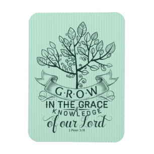 Flexible Grandir dans la grâce Bible Verse Photo Magnet