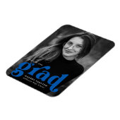 Flexible Gras Typographie Bleu Photo Magnet (Côté Gauche)