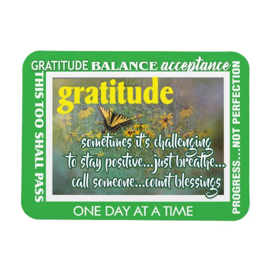 Flexible gratitude inspirational magnet (Horizontal)