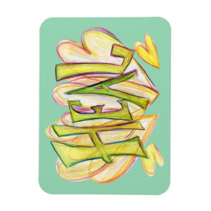 Flexible Green Inspirational Word Heal Art Magnet