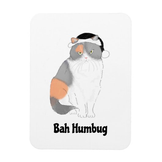 Flexible Grumpy Katie bah humbug Christmas fridge magnet (Vertical)