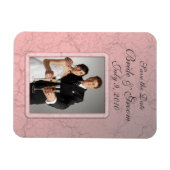 Flexible Grunge rose Enregistrer la date Premium Magnet (Horizontal)