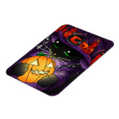 Flexible Halloween Citrouille Black sorcier Magnet de chat (Côté Gauche)