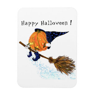 Flexible Halloween Magnet sorcier Citrouille Volant Broom