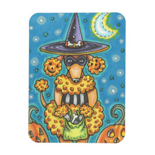 FLEXIBLE HALLOWEWEEN CITROUILLE POODLE, CHIEN MAGNET