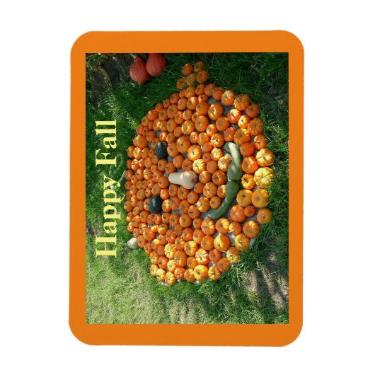 Flexible Happy Fall Citrouille Face Magnet (Vertical)