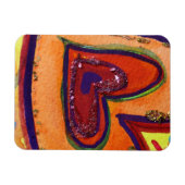 Flexible Happy Love Hearts Art Inspirational Fridge Magnet (Horizontal)