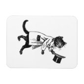 Flexible Haut Chapeau Chat Vintage Art Flexi Magnet (Horizontal)