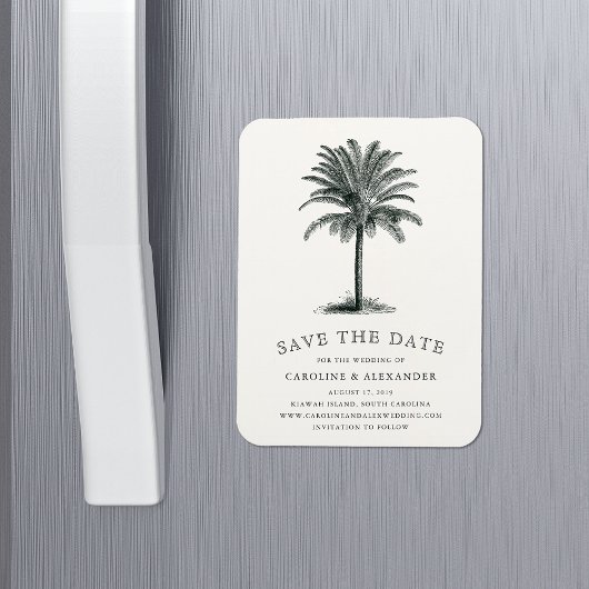 Flexible Havana Palm Save the Date Magnet