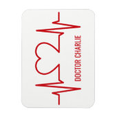 Flexible Heart EKG custom name & occupation magnet (Vertical)