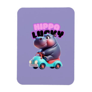 Flexible Hippo Lucky Magnet