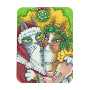 FLEXIBLE HISS N'FITZ KISSING CATS, PÈRE NOËL CLAWS MAGNET
