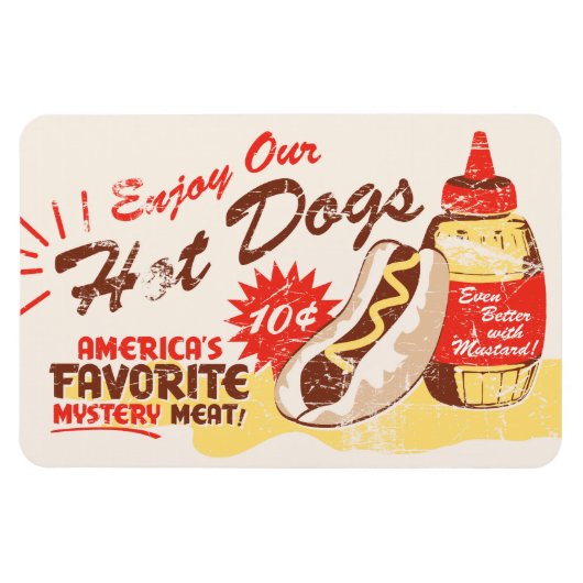 Flexible Hot Dog Premium Magnet (Horizontal)