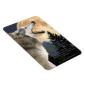 Flexible Howling Grey Wolf & Poem Wildlife Art Magnet (Côté Droit)