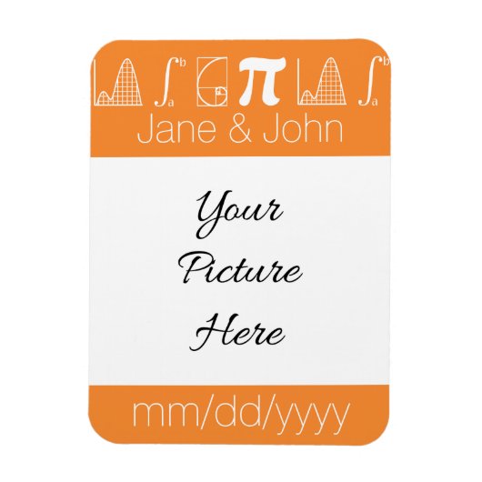Flexible Il s'ajoute dans Orange Save-the-Date Magnet (Vertical)