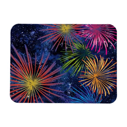 Flexible Illustration Fireworks Magnet Dark Sky (Horizontal)