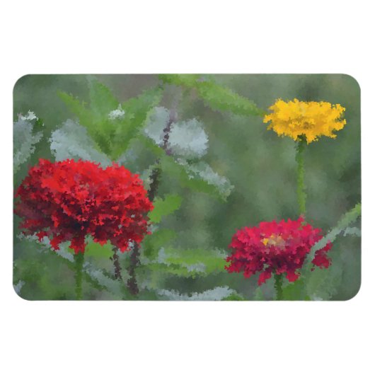 Flexible Impressionniste Zinnia Magnet (Horizontal)