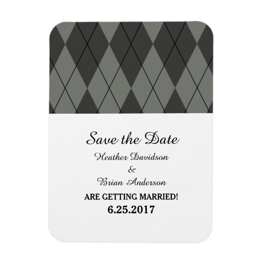 Flexible Jacquard gris Enregistrer la date Flexi Magnet (Vertical)