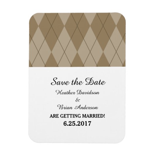 Flexible Jacquard Mocha Enregistrer la date Flexi Magnet (Vertical)