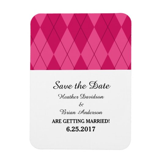 Flexible Jacquard rose Enregistrer la date Flexi Magnet (Vertical)