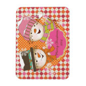 Flexible Jacquard Snowmen Vacances Flexi Magnet personnalis (Vertical)