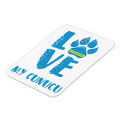 Flexible J'AIME MON CUNUCU (lettres bleues) - Magnet (Côté Gauche)