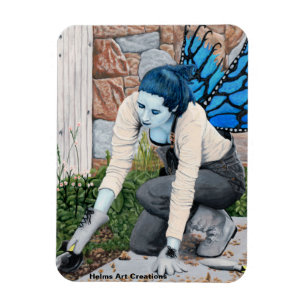Flexible Jardinier de fées foncées Imaginaire Art Magnet ph