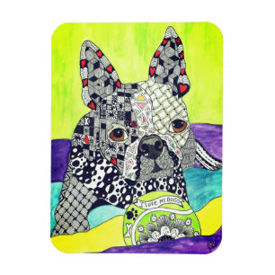 Flexible Joli et coloré Boston Terrier Magnet 3"x4"