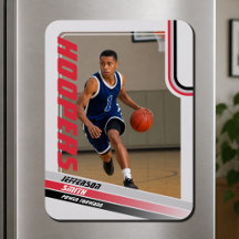 Joueur de Basketball Magnet Photo Personnalisé Gri