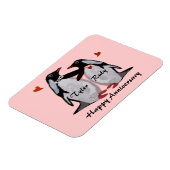 Flexible Joyeux Anniversaire Penguin Love Magnet (Côté Gauche)