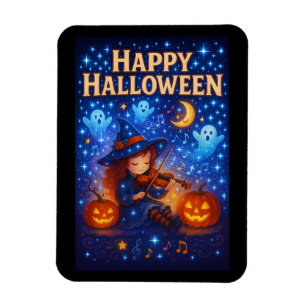 Flexible Joyeux Halloween mignon Magnet de sorcière musical