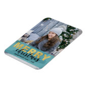 Flexible Joyeux Noël bleu or moderne - Magnet photo (Côté Gauche)