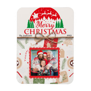 Flexible Joyeux Noël Famille Magnet Carte photo