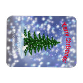 Flexible Joyeux Noël lapins blancs épicéa Magnet (Horizontal)